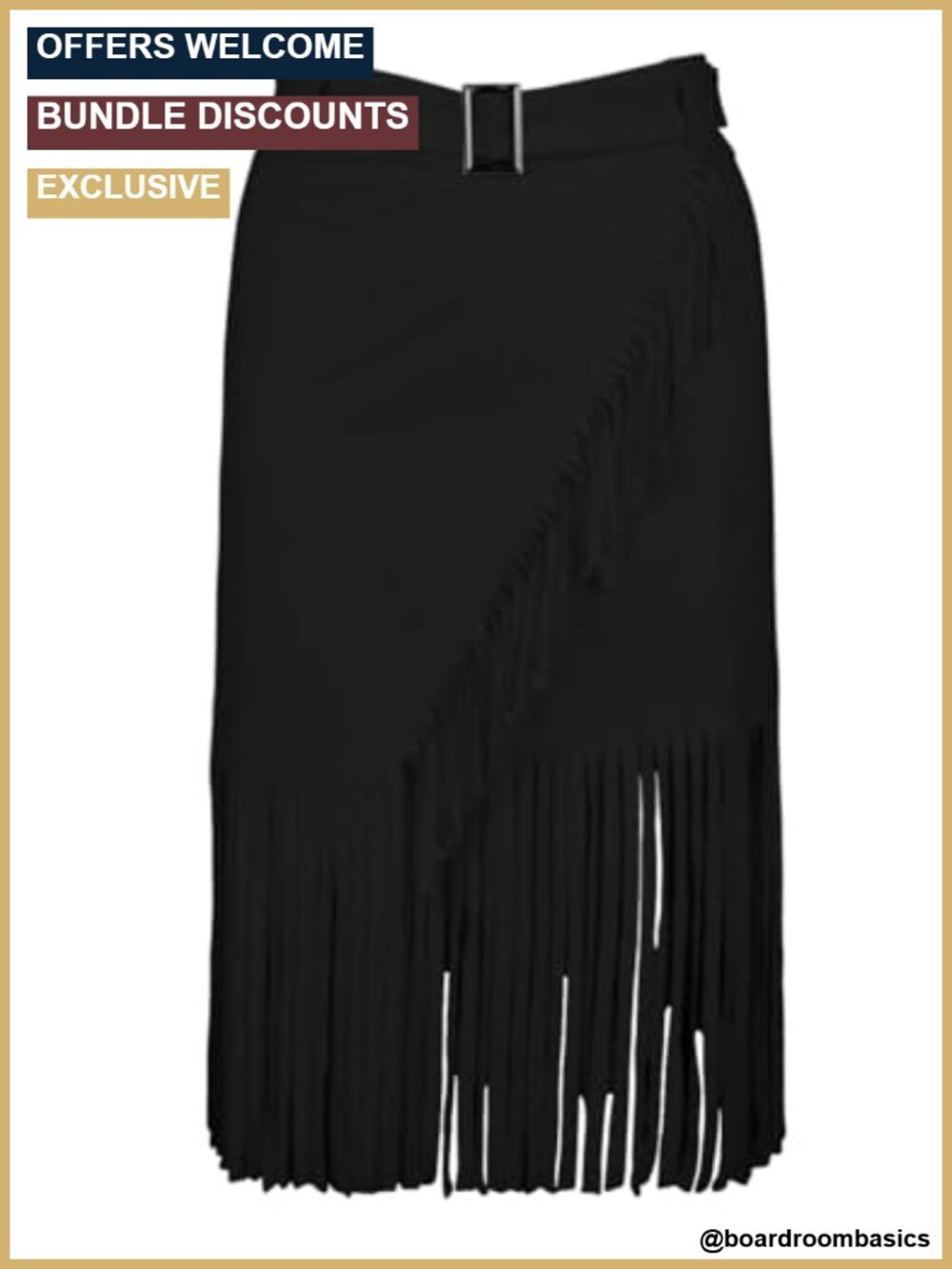 Boho Fringe Midi Skirt Western Festival Outfit 100% Polyester Pull On